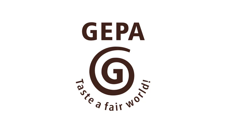 GEPA-Logo mit Schriftzug "Taste a fair world"