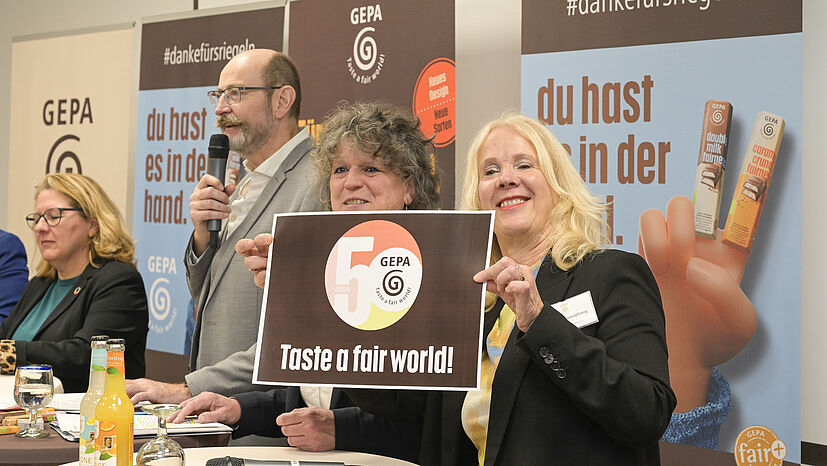 Ein Thema beim Pressegespräch war auch das GEPA-Jubiläumsjahr. Am 14. Mai 2025 wird die GEPA 50 Jahre alt.