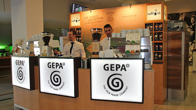 Die neue GEPA-Bar war nicht zu übersehen.