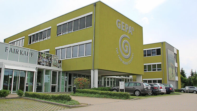 …sieht das GEPA-Gebäude mit unserem angrenzenden Regionalen Fair Handelszentrum so aus.