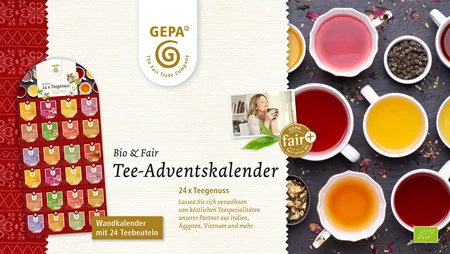 Abbildung der Verpackung eines GEPA-Tee-Adventskalenders
