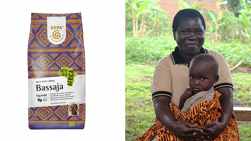 „Bukonzo Joint hat uns in Sachen Gender-Gerechtigkeit weitergebildet.“ Lyahinda Melda, Mitglied bei Bukonzo. Die Bio-Bohnen des Kooperativen-Dachverbands sind u. a. auch in unserem neuen „Bio Caffè Crema Bassaja“.